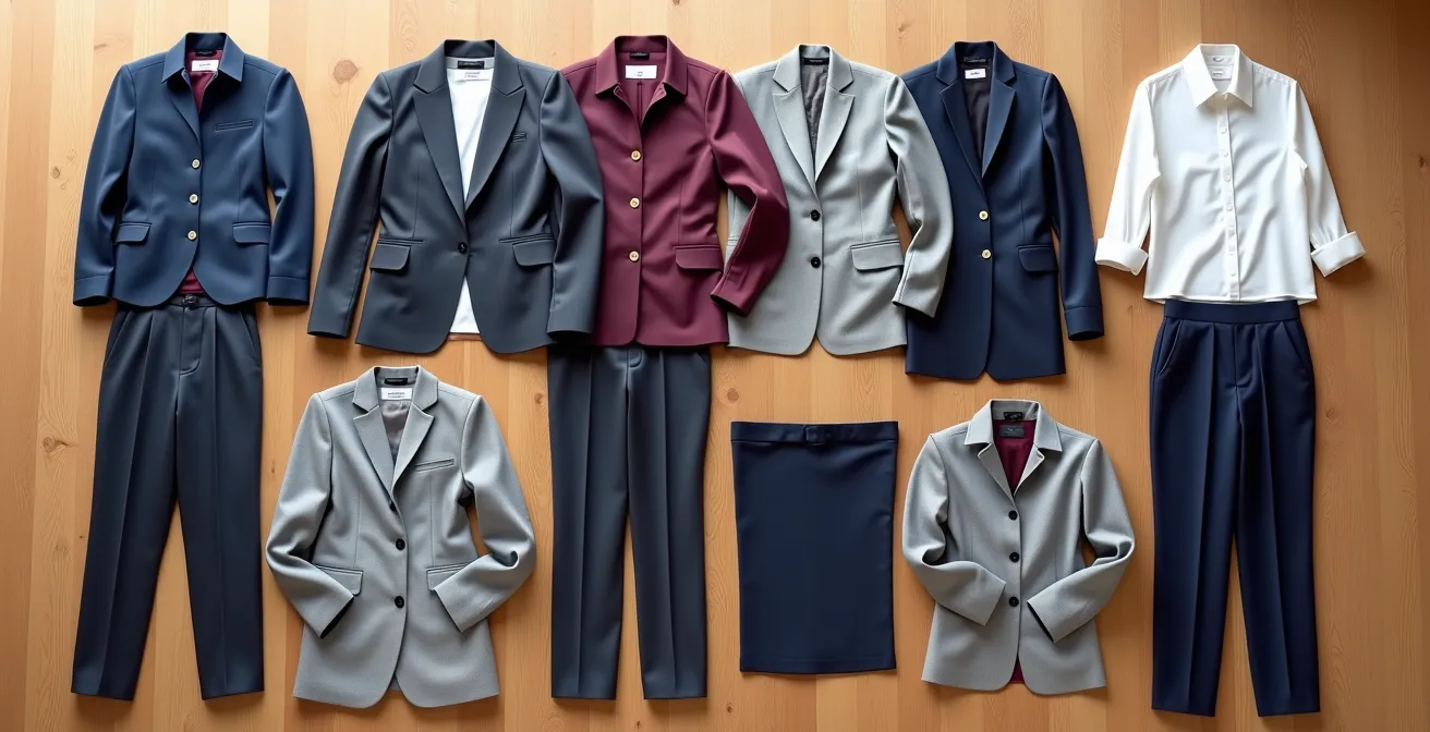 Minimalistische Business-Garderobe mit 12 aufeinander abgestimmten Kleidungsstücken