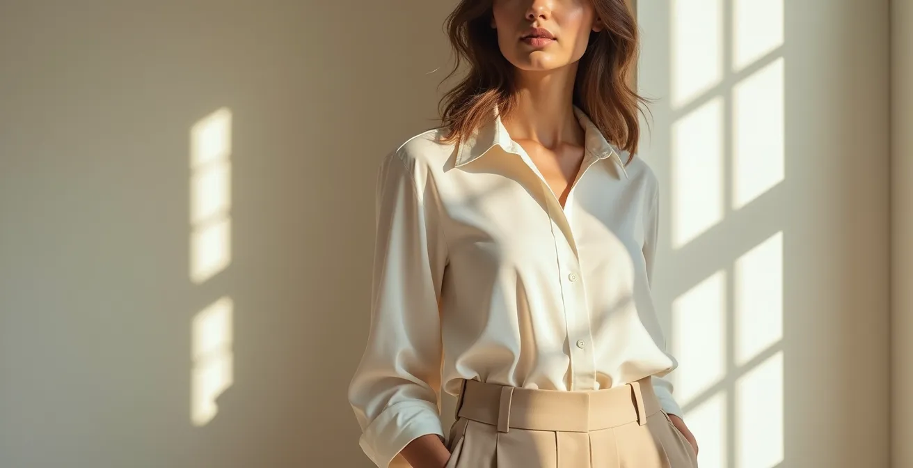 Vergleichsdarstellung verschiedener Proportionen bei Oberteilen und Hosen, die den harmonischen 60-40-Effekt zeigt.