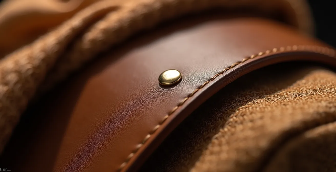 Detailaufnahme hochwertiger Lederaccessoires und handgefertigtem Schmuck aus deutscher Manufaktur.