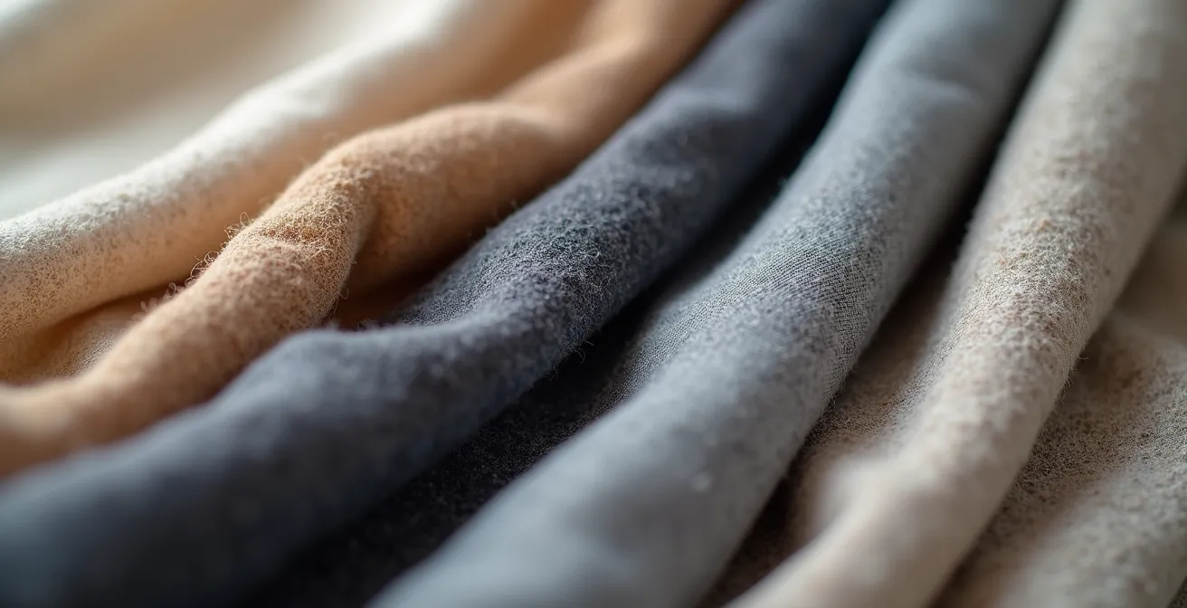 Farbanalyse im natürlichen Tageslicht mit Stoffmustern für verschiedene Hauttypen