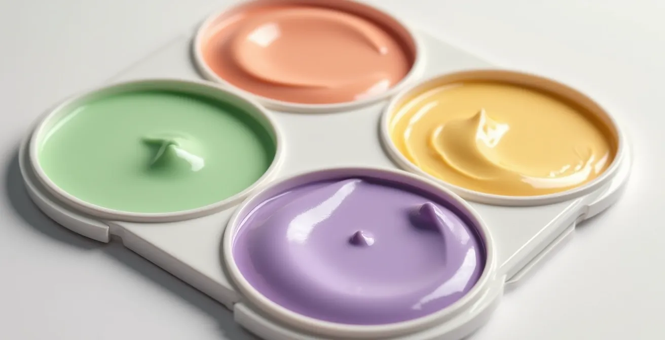 Professionelle Color-Correcting-Palette mit verschiedenen Farbtönen für Hautkorrektur