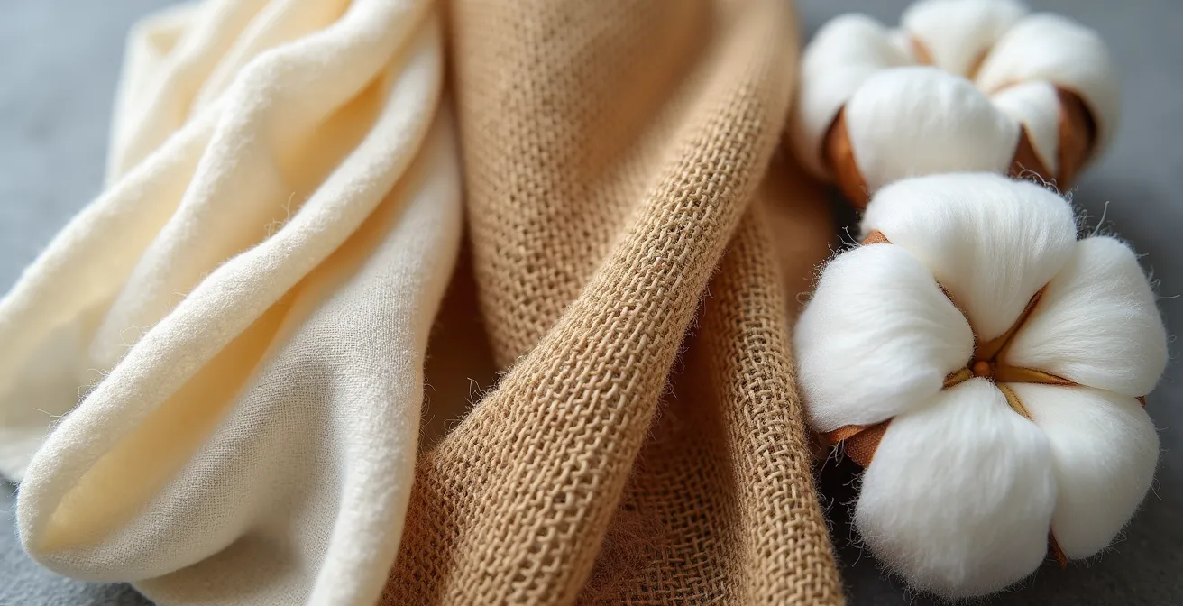 Makroaufnahme verschiedener nachhaltiger Textilfasern im Detail