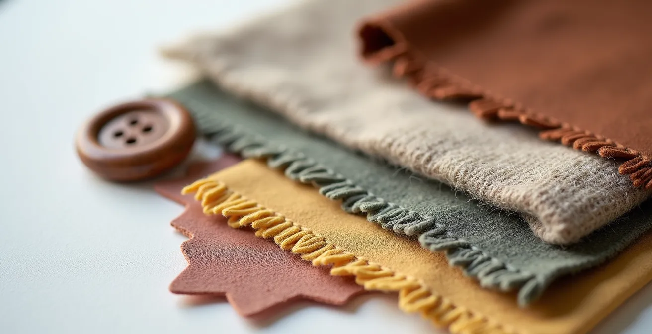 Ein kreatives Moodboard mit Stoffproben, Farbmustern und inspirierenden Bildern zur Stilfindung