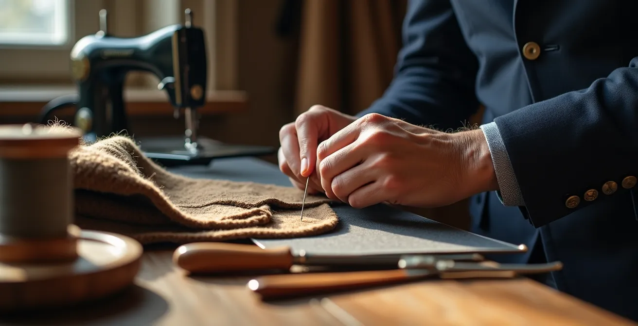 Professionelle Schneiderarbeiten und Reparaturtechniken für hochwertige Kleidung.