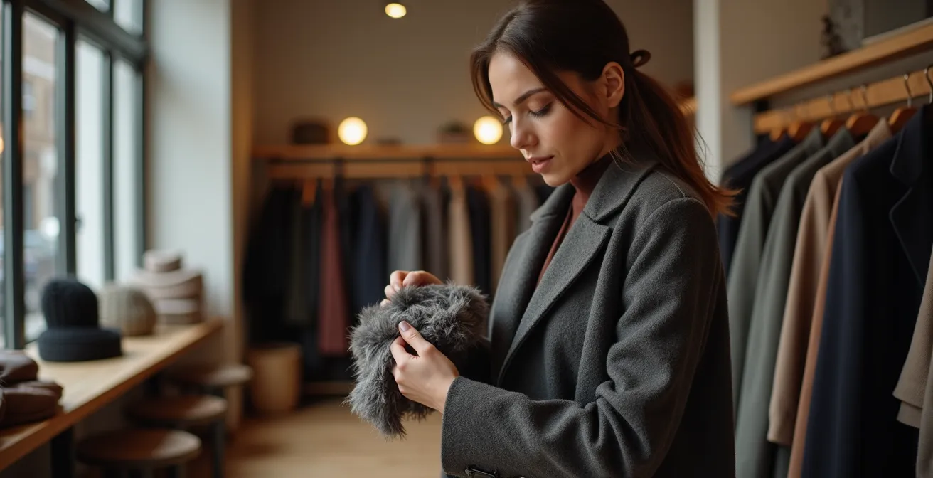 Ein hochwertiger deutscher Secondhand-Laden mit sorgfältig kuratierten Kleidungsstücken auf Bügeln