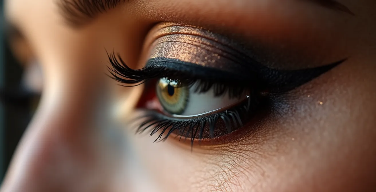 Detailaufnahme eines perfekten Smokey Eye Make-ups für festliche Anlässe