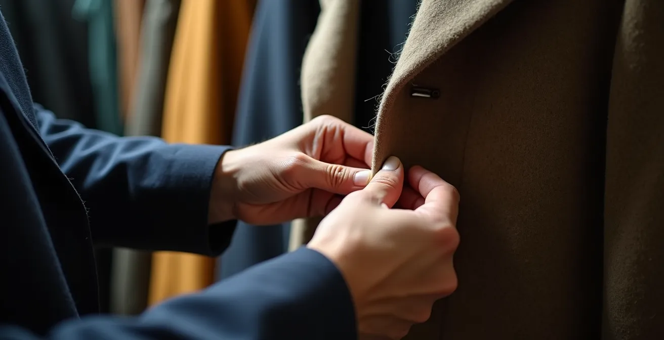 Hände durchsuchen Vintage-Kleidung auf einem Berliner Flohmarkt