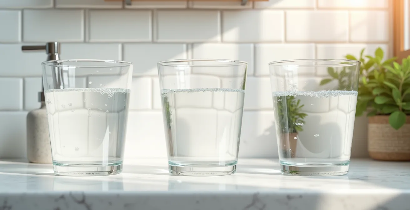 Visuelle Darstellung der Wasserhärte-Unterschiede und deren Einfluss auf verschiedene Haartypen