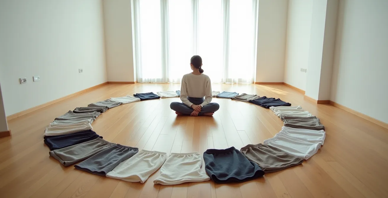 Visuelles Diagramm einer Wertematrix mit Achsen für ethische Modeentscheidungen